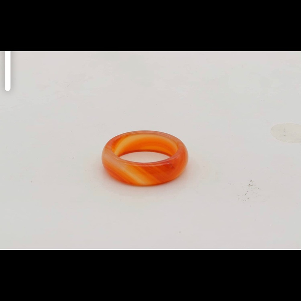 6mm Red Carnelian Crystal Rings for Women Natural Agate Carnelian Gemstone Band